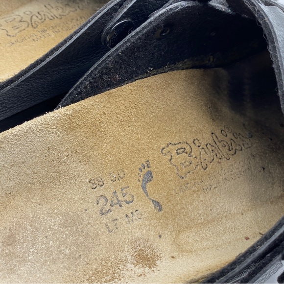 Birkenstock Birki’s Black Leather Mules Clogs - Size 5 - Picture 5 of 8